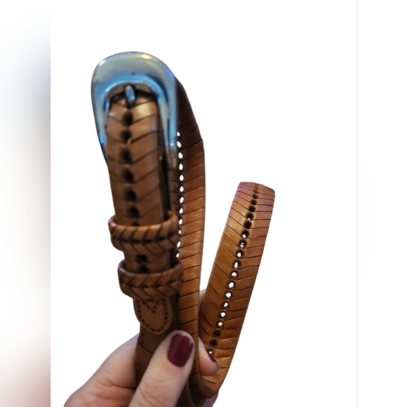 Other - Brown Braided Leather Mens Belt, 34